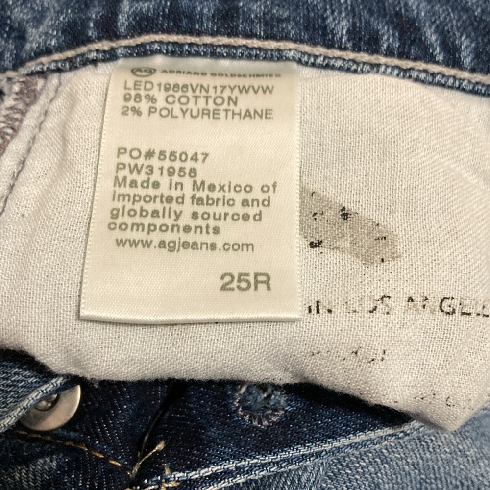AG~ED DENIM HIGH RISE VINTAGE FIT SIZE 25R - Picture 6 of 6
